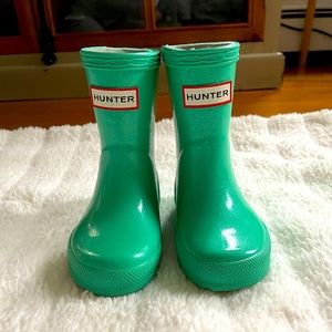 Toddler girl Hunter boots size 6 Ocean Swell